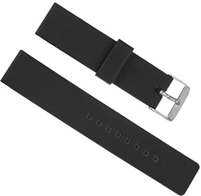 sourcing map Soft Rubber Watch Band 12mm Width, Replacement Silicone Watch Strap, Black