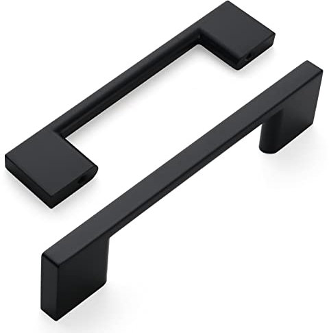 Amerdeco 10 Piezas Tiradores de Cocina 96mm Tiradores Negro para Armarios, Cajones, Muebles y Puertas, de Aleación de Aluminio UK0035