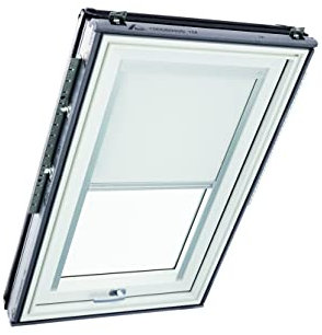 Original Roto Verdunkelungsrollo ZRV - Nahezu vollständige Verdunkelung - Führungsschiene Silber - Dachfenster Baureihe Designo R6/R8, i8 und Classic 64/84 - Größe 114/098 | 11/09 - Stofffarbe Weiß