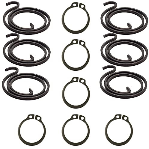 2.5 Turn Door Handle Springs Replacement Repair Kit Black Zinc Coating 6 x 2mm Thick Coil Plus 6 Circlips (2.5 Turns, 2mm)