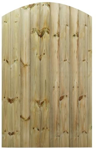 Bespoke Custom Made To Measure UPTO HEIGHT: 6ft (180cm High) Tongue & Groove Fully Framed Arch Top Pathway Garden Pedestrian Gate [Width Between 90CM to 105CM Hinge Pack Option Removed