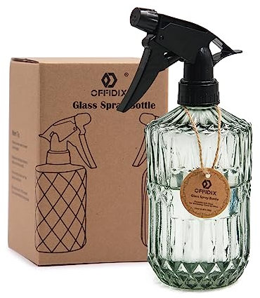 OFFIDIX Brumisateur à brume fine pour plantes, flacon pulvérisateur portatif en verre à pression, arrosoir avec buse réglable pour jardinage extérieur et intérieur et travaux de nettoyage (vert clair)