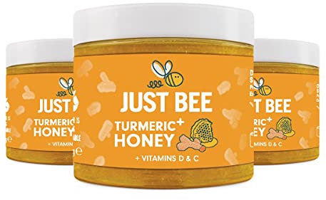 Just Bee Turmeric + Honey (3 x 260) | with Turmeric Extract, Vitamin D & Vitamin C | Supports Function of Immune System