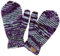 GURU SHOP Handgestrickte Fausthandschuhe, Wollhandschuhe, Handschuhe, Fauster - Lila/hellblau, Herren/Damen, Wolle