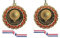 TroShow Longest drive & Nearest the pin Golf Gold & Red Medal 70mm with Red White Blue Free Engraving-cl-G
