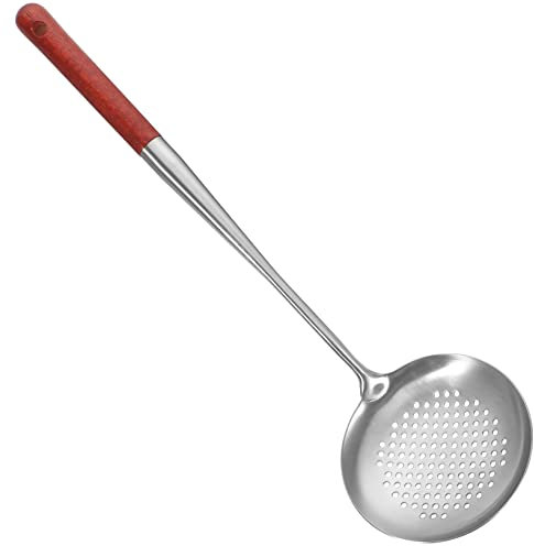 RORPOIR Colador Cucharón De Espumadera De Araña Cuchara De Filtro De Acero Inoxidable Cuchara De Filtro Skimmer Cuchara Ranurada Para Cocinar Madera Malla Alambre De Hierro