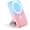 Wireless Magnetic Power Bank 10000mAh, REVGEE Wireless Portable Charger, Magnetic Safety, LED Digital Display with stand Fast charging USB-C Compatible for APPLE iPhone/Android phone (Blue/Pink)