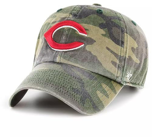'47 MLB Unisex-Erwachsene Camo Clean Up verstellbare Mütze Cap Einheitsgröße, Cincinnati Reds, Einheitsgröße