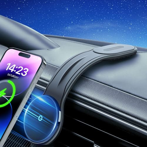ZKJAYOE 15W für Magsafe Autohalterung mit Ladefunktion, Magnet Kabellose Handyhalterung Auto mit Ladefunktion für iPhone 16 15 14 13 12 Serie, Wireless Car Charger KfZ Ladestation Handyhalterung