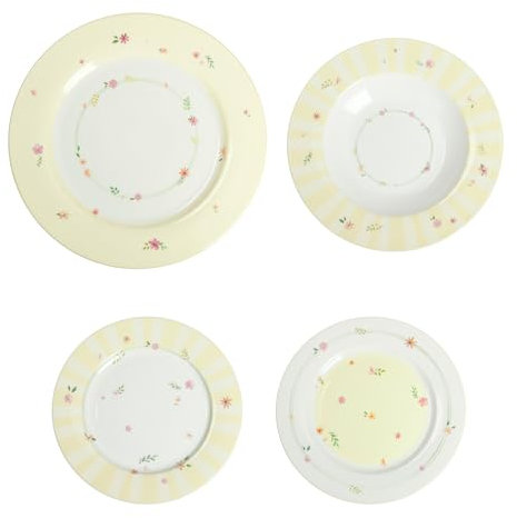 BRANDANI Polline Giallo Servizio Tavola Piatti Set 18 Pezzi Porcellana