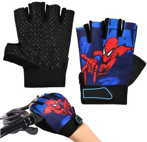 XIAGAW Gant Velo Enfant, Gants de Cyclisme Enfant, Gants Moto Enfant, Gants de Randonnée pour Enfants, Gants Cyclisme Demi-Doigts, Gants Enfant pour Cyclisme, Escalade, Skateboard (B)