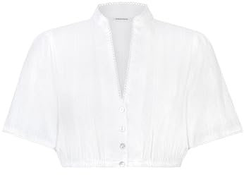 Stockerpoint Dirndlbluse Tabea Blouse, Blanc, 44 Femmes