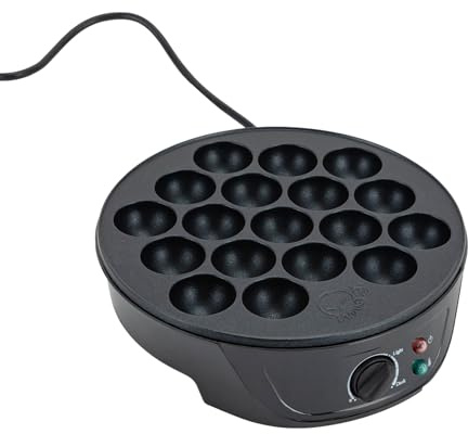 Donened - Poêle électrique Takoyaki - 18 grilles - 750 W - Mini poêle électrique pour gâteaux