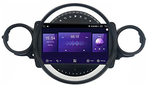 ZGYBDH Autoradio Android per B-MW Mini R56 R60 2007-2015 Navigazione GPS Display HD Touch Screen Bluetooth Stereo Controllo del Volante modalità Specchio Microfono Esterno con Telecamera di retromarc