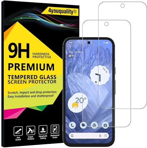 4youquality Lot de 2 films de protection d'écran en verre trempé pour Google Pixel 8A (6,1 pouces), Film de Protection Téléphone Portable [LifetimeSupport] [Résistant aux chocs] [Anti-rayures]