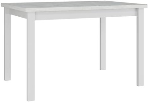 Mirjan24 Tisch für Esszimmer Awrolt I, Rechteckiger Esstisch, Ausziehbarer Tisch für Küche, L:120-150 x H:78 x B:80 cm, Küchentisch, Esszimmertisch, Praktischer Ausziehtisch (Weiß/Weiß)