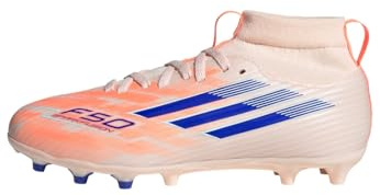 adidas Unisex Children's F50 Sparkfusion League W Mid Firm Artificial Ground Football Boots Kids Football Boots, Bliss Orange Lucid Blue Beam Orange, 11 UK