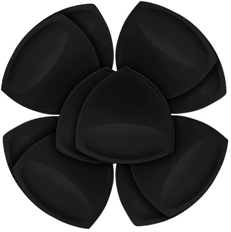 WAVDSYB 5 paia di imbottiture triangolari per reggiseno, rimovibili, push-up, coppe di ricambio per bikini top costume da bagno (triangolo, 5 paia, nero C/D)