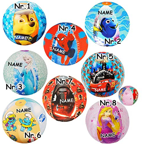 alles-meine.de GmbH Wasserball/Strandball/Ball aufblasbar - Paw Patrool - incl. Name - Ø 42 cm - Wasserball - aufblasbarer groß/Beachball - Spielball - Kinder Badespiel..