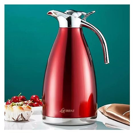 AJIRALTON Bollitore Elettrico Bollitore Isolato Casalingo in Acciaio Inox Acqua Calda Bollitore Capacità Di Acqua Calda Isolamento Pentola Bollitore Tè Bollitore Tè/Rosso/1.5L