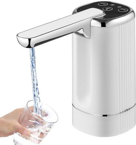 Water Dispenser Pump, Universal USB Charging Water Pump with Foldable Spout Portable Automatic Water Dispenser for Travel Office Home Kitchen