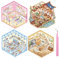 DIY 3d House Stickers 4 Sets 3d-Cartoon-Miniatur-Szenen-Aufkleber,Hausszenenaufkleber,Bauen Sie Ihr Eigenes Zuhause.Geeignet für Jungen und Mädchen,um Stress Abzubauen,mit 1 Pinzette