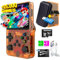SVP Game - R36S Consola Retro Portatil PS1, n64, nDS, SuperN, GameB, Arcade, Atari, GBA, PSP Consola Portatil 40.000 Juegos Emulador Retro, Game Console, Videojuegos (Naranja 128 GB + Estuche + USB)