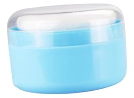 Puderquaste mit Pulverbehälter, 2 Stück, Blau, für Kinderhaut