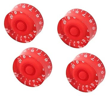 Homoyoyo 4 Teile/Satz Gitarren Lautstärke und Klangregler Knöpfe E-Gitarren Ersatzteile Rot mit Weißer Langlebiges Material Einfache Installation