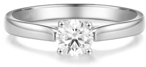 FANCIME 0,3-1 Karat Lab-Grown Diamant Ringe Damen, Solitär Diamant Ringe aus 925 Sterling Silber Verlobungsring Hochzeit Eheringe Valentinstag Schmuck für Damen Frauen Sie (D-E Farbe, VS Clarity)