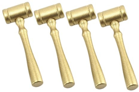 SECFOU 4pcs Judge Gavel Toy Solid Wood Mallet Role Playing Toy Wooden Court Hammer Auction Gavel for Boys and Girls