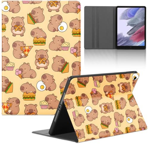 Tablet Coque pour Samsung Tab A9+ 11,0 SM-X210/SM-X215/SM-X216, Mignon Cartoon Capybara Modèle Housse de Anti-Collision Kawaii Protection en Cuir PU Flip avec Fonction Support Anti TPU Cover