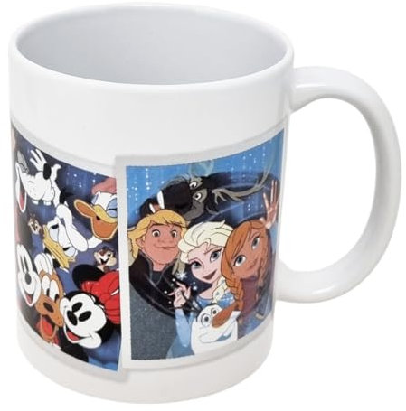 Disney Tazza Personaggi Frozen Mickey Mouse Pluto Donald Duck Simba Mug in Ceramica per Colazione Merende 36cl