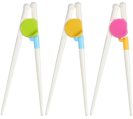 Xynovate 3 Pares de Palillos de Entrenamiento, Palillos para Principiantes, Entrenamiento Fáciles de Usar, Reutilizables Plástico para Principiantes, Ancianos, Diestros o Zurdos