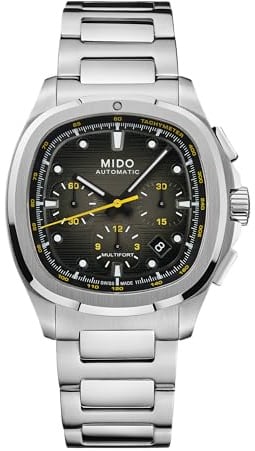 MIDO Multifort TV Chronograph - Schweizer Automatikuhr für Herren, Gehäuse 41,2 x 42 mm, Edelstahlarmband + Zusatzarmband