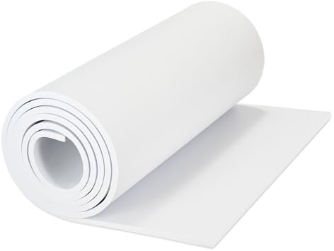 XLTBOMS Rollos Goma EVA Blanca, Goma EVA 6mm de Espesor, 34cmx200cm | Alta Densidad 86kg/m3 EVA Foam, Espuma EVA Cosplay, Goma EVA Gruesa para Manualidades DIY, Disfraces Cosplay