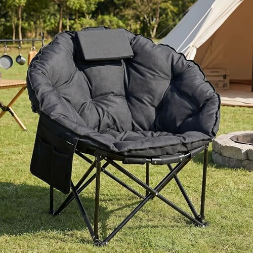 LIFERUN Moonchair Luxus 150KG, Campingsessel rund,Faltstuhl Camping Outdoor