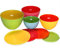 Monzana Lot de 4 saladiers avec couvercles coloré bols de conservation empilable accessoire cuisine 4 tailles
