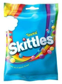Skittles Tropical Sweets Treat Bag - Pack of 12 x 125G