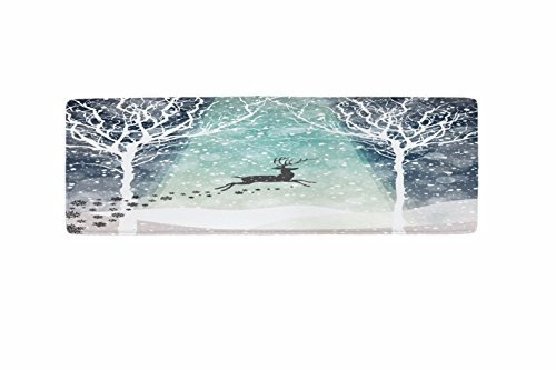 A.Monamour Badematten Badteppiche Badvorleger Winter Weiß Schnee Elch Hirsch Running Weihnachten Urlaub Saugfähigen Flanell Badewanne Matten Für Bad Boden Teppiche Teppiche Fußmatten Fußmatten