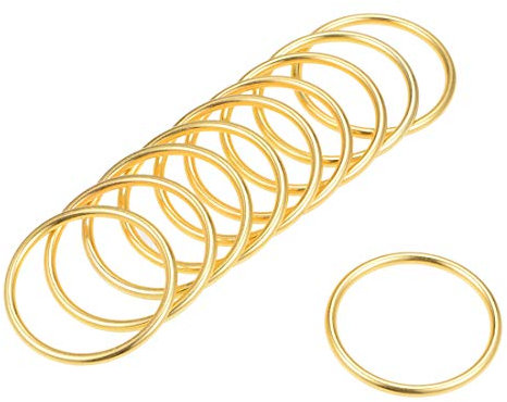 sourcing map 10Stk. O Ring Schnalle O-Ringe 1,4(35mm) für Hardware Kunst DIY Tasche Gold