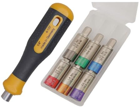 Bernstein Tools for Electronics BERSTEIN Drehmoment Adapter Satz 7-tlg | 0.6 bis 3.0 Nm | Für 1/4 Zoll Bits + Schraubendrehergriff mit 1/4 Zoll Bitmagnethalteraufnahme | Drehmoment Set