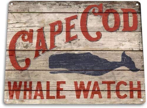 None Brand Cape Cod Whale Watch Beach House Fishing Cottage Marina Rustic Blechschild Retro Metall Poster Vintage Kunst Schild Schilder Hof Garten Tür Cafe Pub Toilette Geburtstag