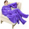 Catalonia Classy Decke mit Ärmeln und Fußtasche Geschenk für Frauen Herren, Flauschig Fleece Tragbare Kuscheldecke mit Ärmeln, Warm Decke zum Anziehen Ärmeldecke Erwachsene, 190 x 135 cm Lila