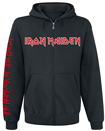 Iron Maiden NOTB Homme Sweat-Shirt zippé à Capuche Noir