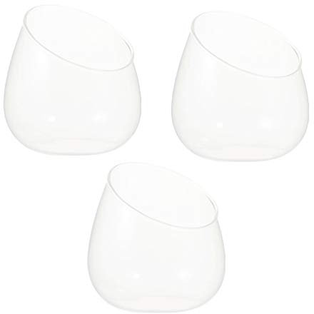 Milisten 3 Stück Mikro-Landschafts-Glas-Terrarien DIY Mini Glas Terrarium Flasche Garten Kugelvasen Blasen Sukkulenten Display Schüssel Gläser für Farne, Bromelien Tischdekoration