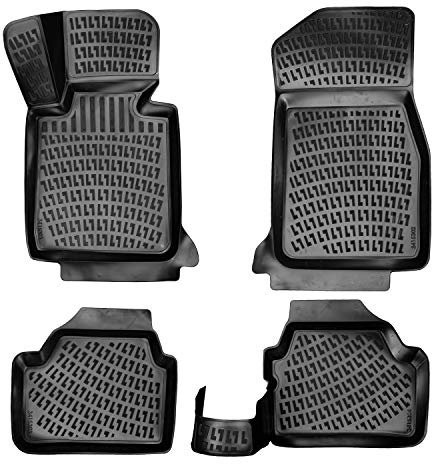 Rizline Passgenau 3D Fussmatten Auto Kompatibel mit BMW 1 E87 E81 E82 2004-2011 Auto Zubehör 1. Und 2. Reihe Gummimatten Autos TPE Allwetter Geruchlos rutschfest Vorne und Hinten Schwarz