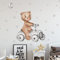 Bär im Rennauto Wandtattoo V268 | handgezeichnet | AUFKLEBER Kindergarten | Wandsticker Kinderzimmer Teddybär mit Sterne Teddy Auto (75 x 75 cm)