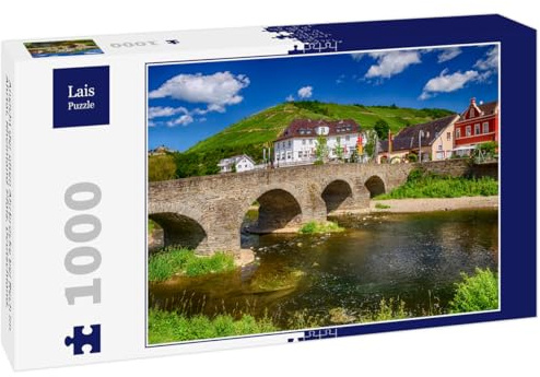 Lais Puzzle Ansicht der Alten Ahrbrücke bei Rech im Ahrtal, Rheinland-Pfalz, Deutschland. 1000 Teile