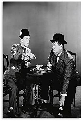 MMMU Kunstdruck auf Leinwand, Motiv: Oliver Hardy und Stan Laurel (40 x 60 cm)